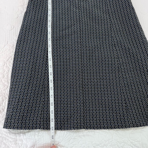 Theory Dress Women Size 8 Easy V Shift Jacquard Sleeveless Career Blue Black B24 - Picture 7 of 9